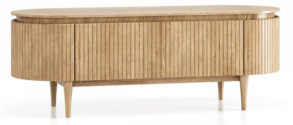 Comodă TV lemn masiv Miami 3 usi, 140 × 50 × 50 cm