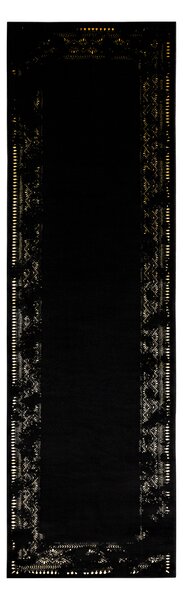 Modern GLOSS covor, traversa 408C 86 Cadru stilat, glamour, art deco negru / aur