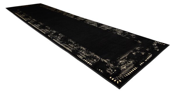 Modern GLOSS covor, traversa 408C 86 Cadru stilat, glamour, art deco negru / aur