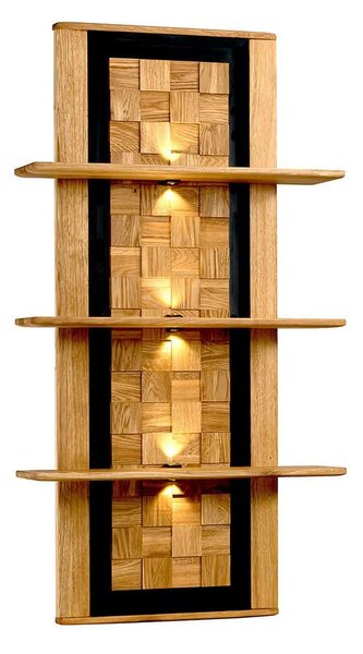 Etajera lemn masiv Moon Stejar, 72 × 134 × 23 cm