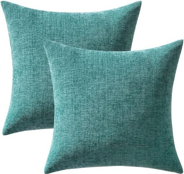 Set 2 fete de perne decorative, textil, pentru canapea, 50 x 50 cm, Albastru Gri