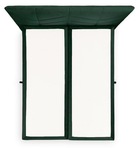 Pat boxspring Penia 160x200 cu spațiu de depozitare - catifea verde hidrofobă Element 12