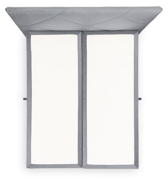 Pat boxspring Wasil 180x200 cu spațiu de depozitare - catifea cenușie hidrofobă Element 24