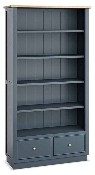 Etajera lemn masiv natur Richmond Albastru/, 90 × 45 × 81 cm