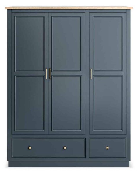 Dulap lemn masiv natur Richmond Albastru/, 150 × 60 × 190 cm