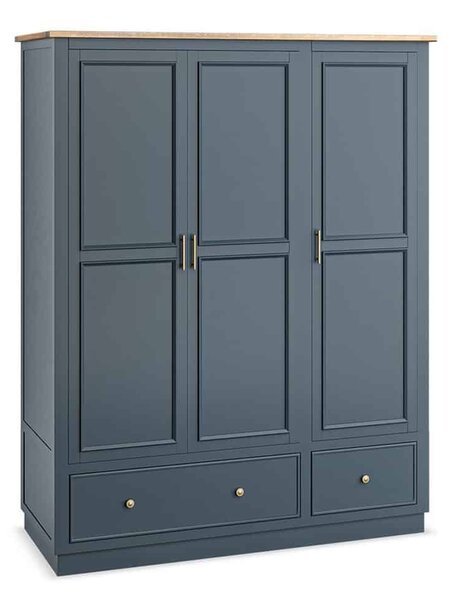 Dulap lemn masiv natur Richmond Albastru/, 150 × 60 × 190 cm