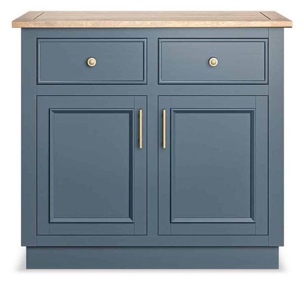 Comodă lemn masiv natur Richmond Albastru/, 90 × 45 × 81 cm
