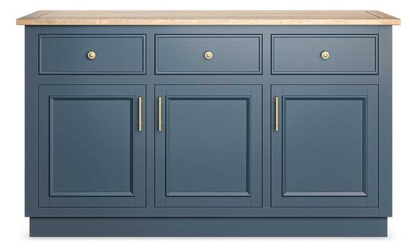 Comodă lemn masiv natur Richmond Albastru/ 140 cm x 45 cm x 81 cm