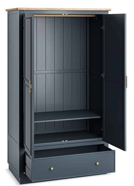 Dulap lemn masiv natur Richmond Albastru/, 110 × 60 × 190 cm