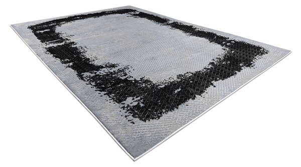 Covor CORE A004 Cadru, Umbrită - structural, două niveluri de lână, negru / gri deschis