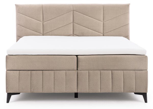 Pat Boxspring Penia 160x200 cu spațiu de depozitare - catifea bej Element 6