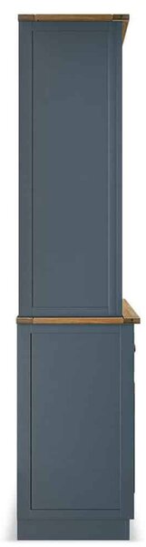 Bibliotecă lemn masiv natur Richmond Albastru/, 140 × 45 × 190 cm