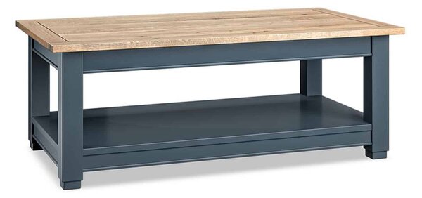 Masă lemn masiv natur Cafea Richmond Albastru/, 120 × 45 × 65 cm