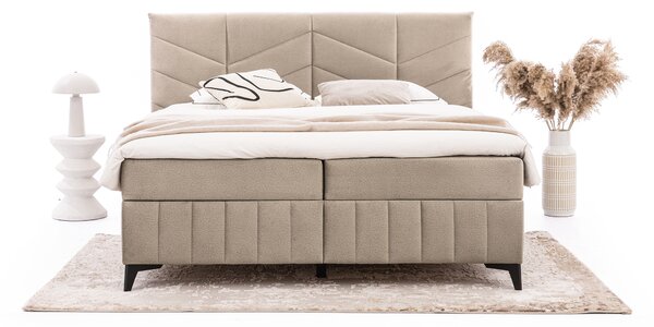 Pat Boxspring Penia 160x200 cu spațiu de depozitare - catifea bej Element 6
