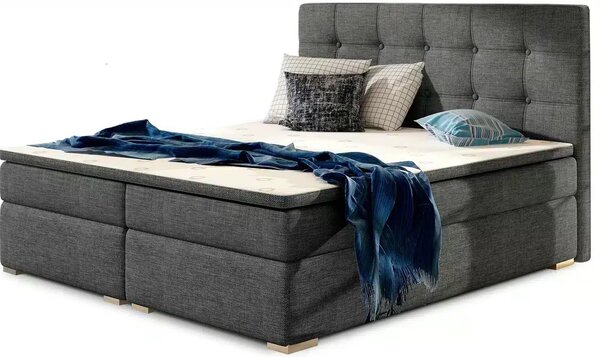 Pat lemn masiv BoxSpring Inez 160X200 Material Sawana 05 Mobarta