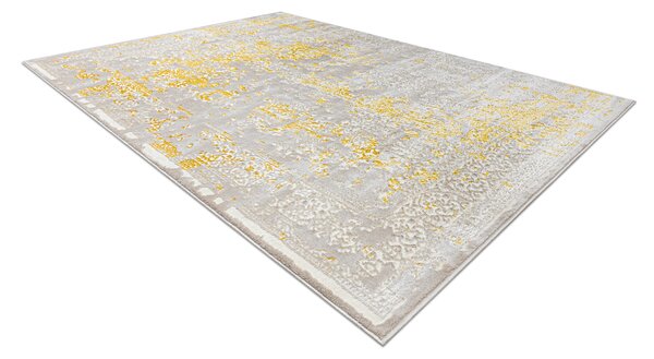 Covor CORE 3807 Ornament Vintage - structural, două niveluri de lână, beige / aur