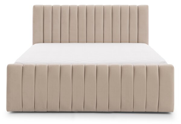 Pat tapițat dormitor Nicole 140x200 cu spațiu de depozitare - Velluto 2