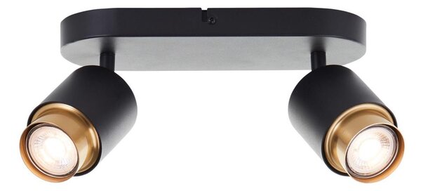Brilliant - Spot LED COVELO 2x GU10/5W/230V, negru/auriu