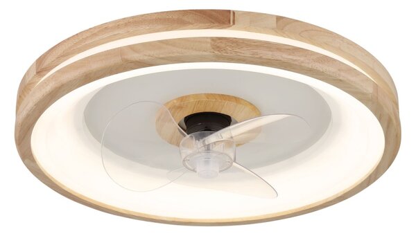 Plafonieră LED cu ventilator Globo 03650 GATIAN LED/30W/230V maro + telecomandă