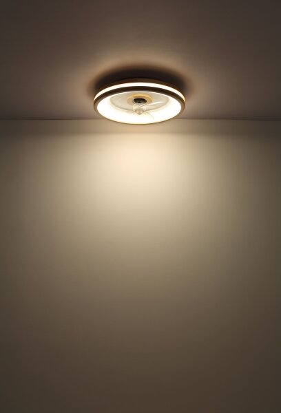 Plafonieră LED cu ventilator Globo 03650 GATIAN LED/30W/230V maro + telecomandă