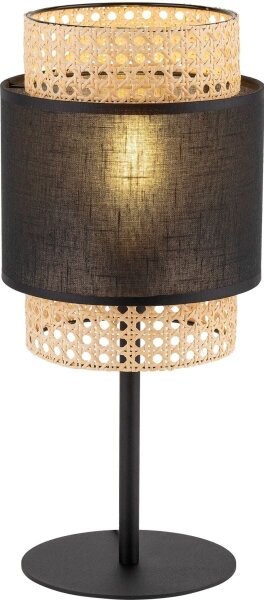 Lampă de masă BOHO 1xE27/15W/230V neagră/ratan