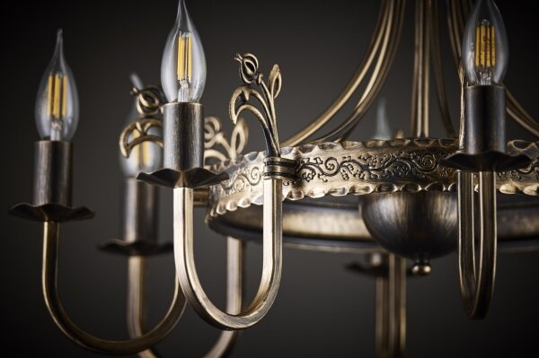 Jupiter 225 - KO 8 - Candelabru KORONA suspendat pe lanț, 8xE14/40W/230V
