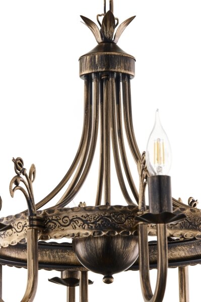 Jupiter 225 - KO 8 - Candelabru KORONA suspendat pe lanț, 8xE14/40W/230V