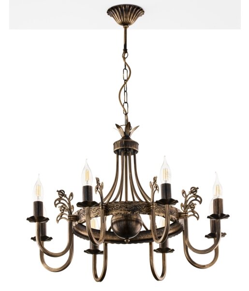 Jupiter 225 - KO 8 - Candelabru KORONA suspendat pe lanț, 8xE14/40W/230V