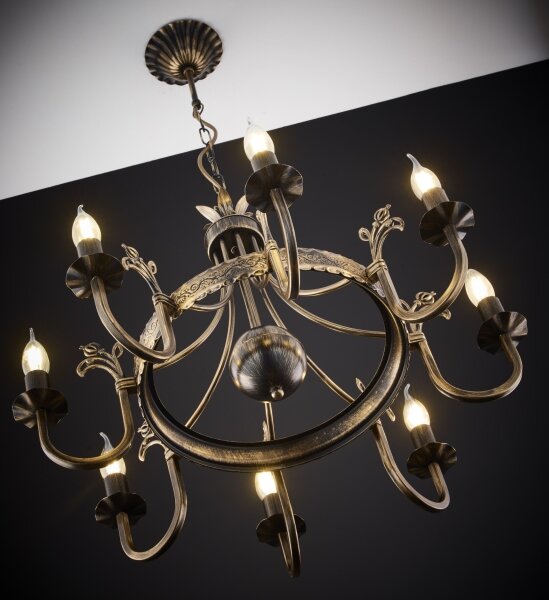 Jupiter 225 - KO 8 - Candelabru KORONA suspendat pe lanț, 8xE14/40W/230V