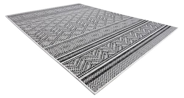 Covor SISAL SION Zig Zag, Caro Boho 22168 țesute plate negru / ecru