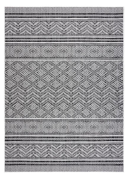 Covor SISAL SION Zig Zag, Caro Boho 22168 țesute plate negru / ecru