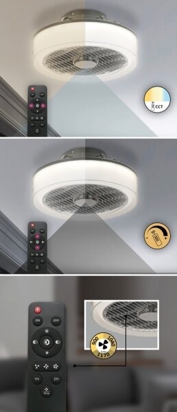 Plafonieră LED dimabilă Rabalux cu ventilator LED/30W/230V + telecomandă
