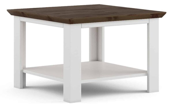 Masă lemn masiv nuc Cafea Iris 75x75cm Alb/