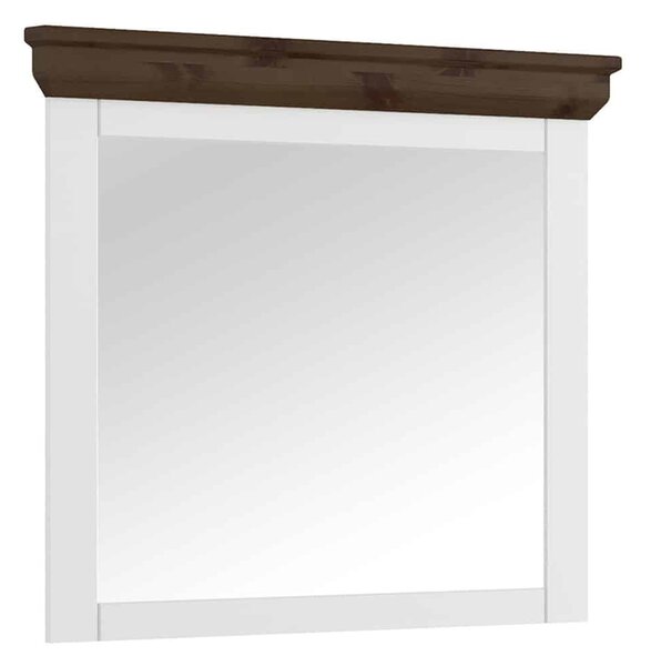 Oglindă lemn masiv nuc Iris II 109x81cm / Alb