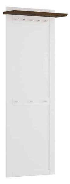 Cuier lemn masiv nuc Iris II Alb/, 63 × 22 × 210 cm