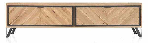 Comodă TV lemn masiv Relief, 55 × 42 × 212 cm
