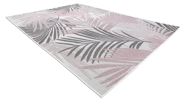 Covor SISAL SION frunze de palmier, tropical 2837 țesute plate ecru / roz