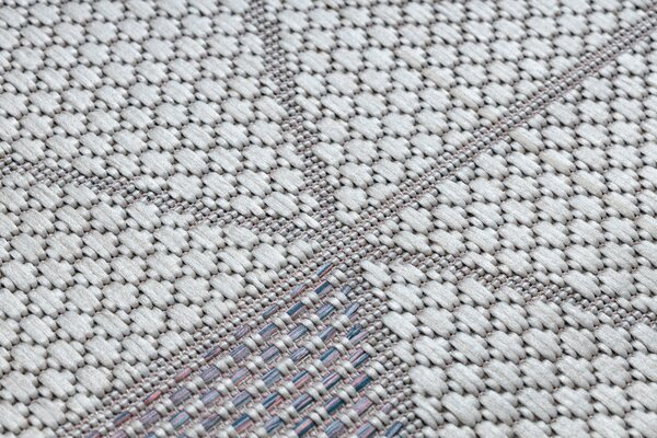 Covor SISAL SION Geometric, triunghiurile 3006 țesute plate ecru / roz