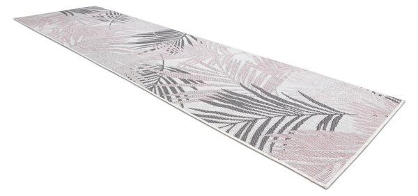 Covor, traversa SISAL SION frunze de palmier, tropical 2837 țesute plate ecru / roz