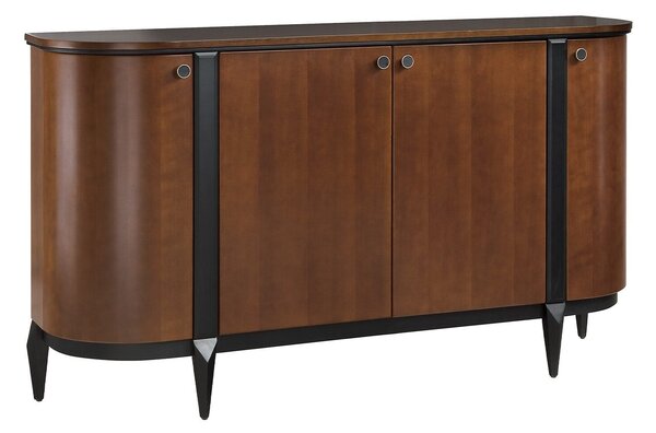 Comodă lemn masiv nuc Elegance III, 166,1 × 43 × 92,7 cm