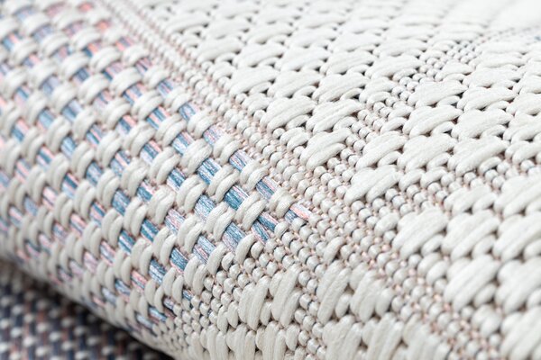 Covor, traversa SISAL SION Geometric, triunghiurile 3006 țesute plate ecru / roz