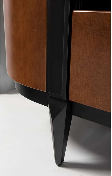 Comodă lemn masiv nuc Elegance I, 125,8 × 43 × 92,7 cm