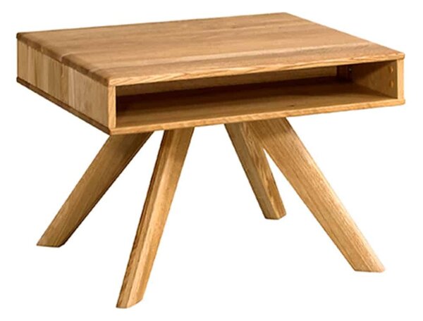 Masă stejar masiv Cafea Urban, 70 × 50 × 50 cm