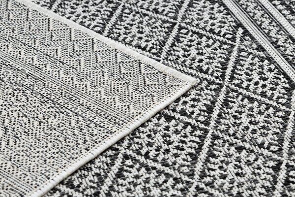 Covor, traversa SISAL SION aztec 22168 țesute plate negru / ecru