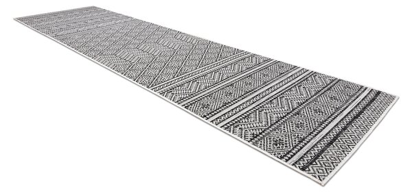 Covor, traversa SISAL SION aztec 22168 țesute plate negru / ecru