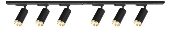 Spot pe șină MICA, 6x GU10, 10W, 230V, negru/auriu
