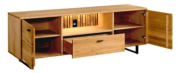 Comodă TV stejar masiv Urban, 179 × 49 × 62,5 cm