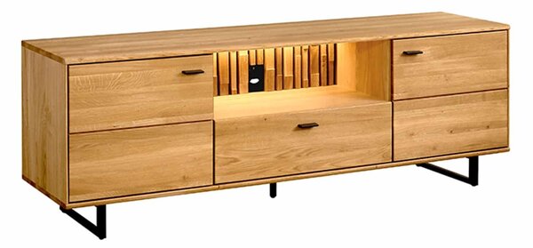 Comodă TV stejar masiv Urban, 179 × 49 × 62,5 cm