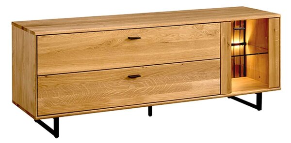 Comodă TV stejar masiv Urban, 164 × 49 × 62,5 cm