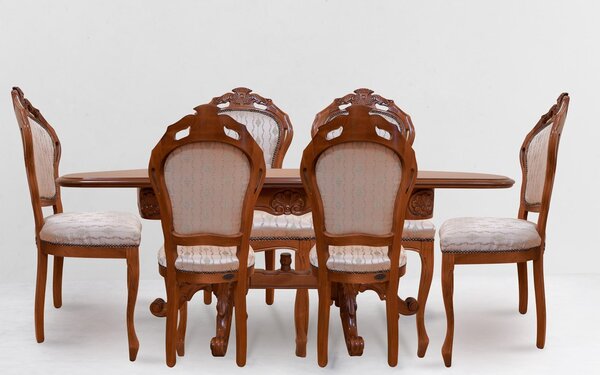 Scaun lemn masiv clasic Briston cu Spătar Tapițat, 48 × 59 × 108 cm